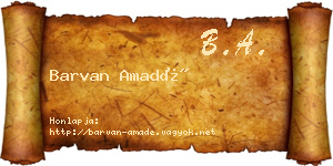 Barvan Amadé névjegykártya